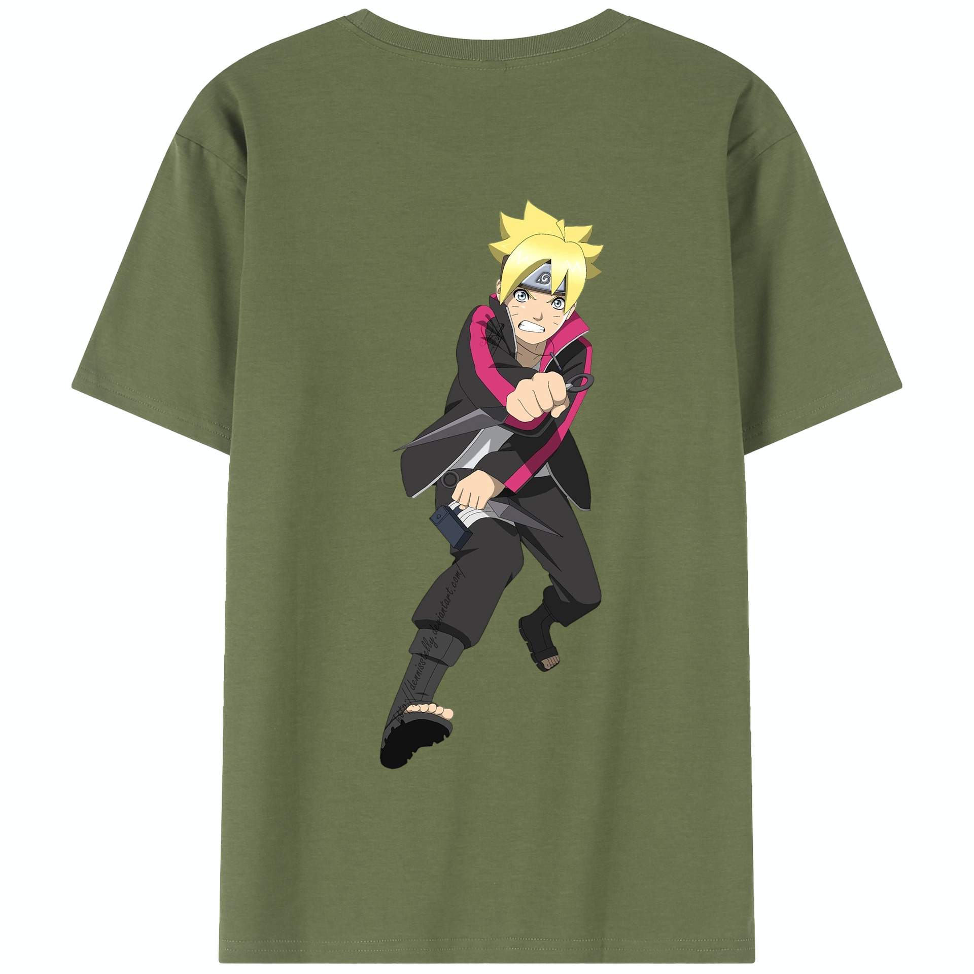 （画像用） NARUTO -ナルト- うずまき ボルト Uzumaki Boruto 綿100％半袖Tシャツ（背面プリント）